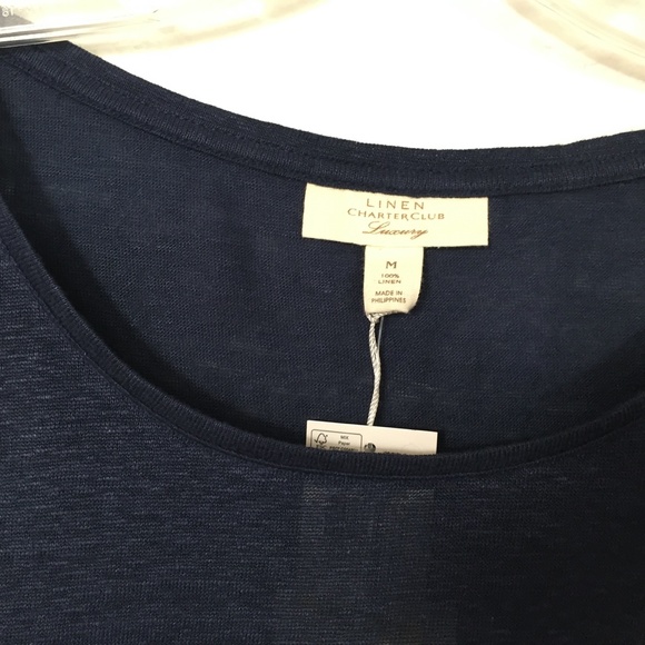 Charter Club Luxury Linen Sleeveless Top M NWT - Picture 3 of 7